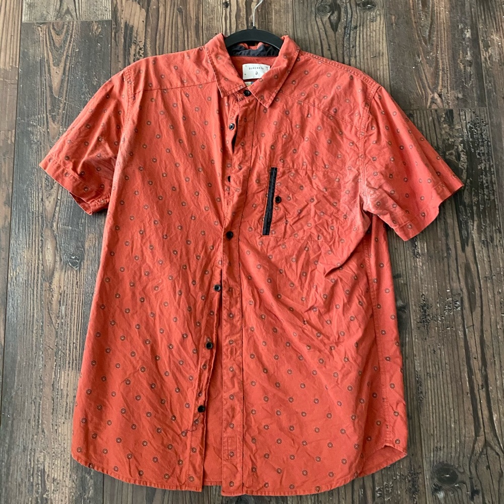 ORANGE SHORT SLEEVE BUTTON DOWN